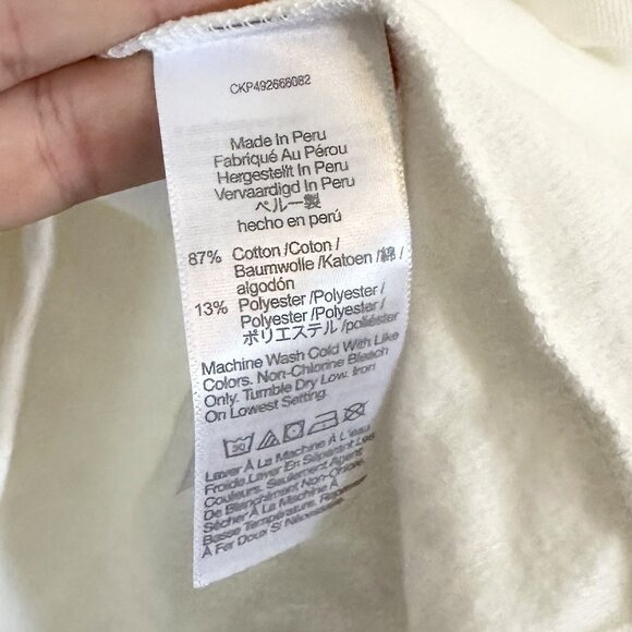 NWT Madewell White Puff Sleeve Sweatshirt - Size: Medium - Picture 4 of 8